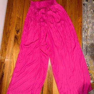 Lulu's Hot Pink Palazzo Waist Pants